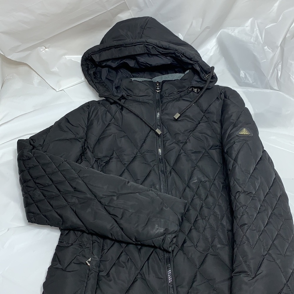 WOMEN’S Spire Black Detachable Hooded Puffer zip up coat Size small